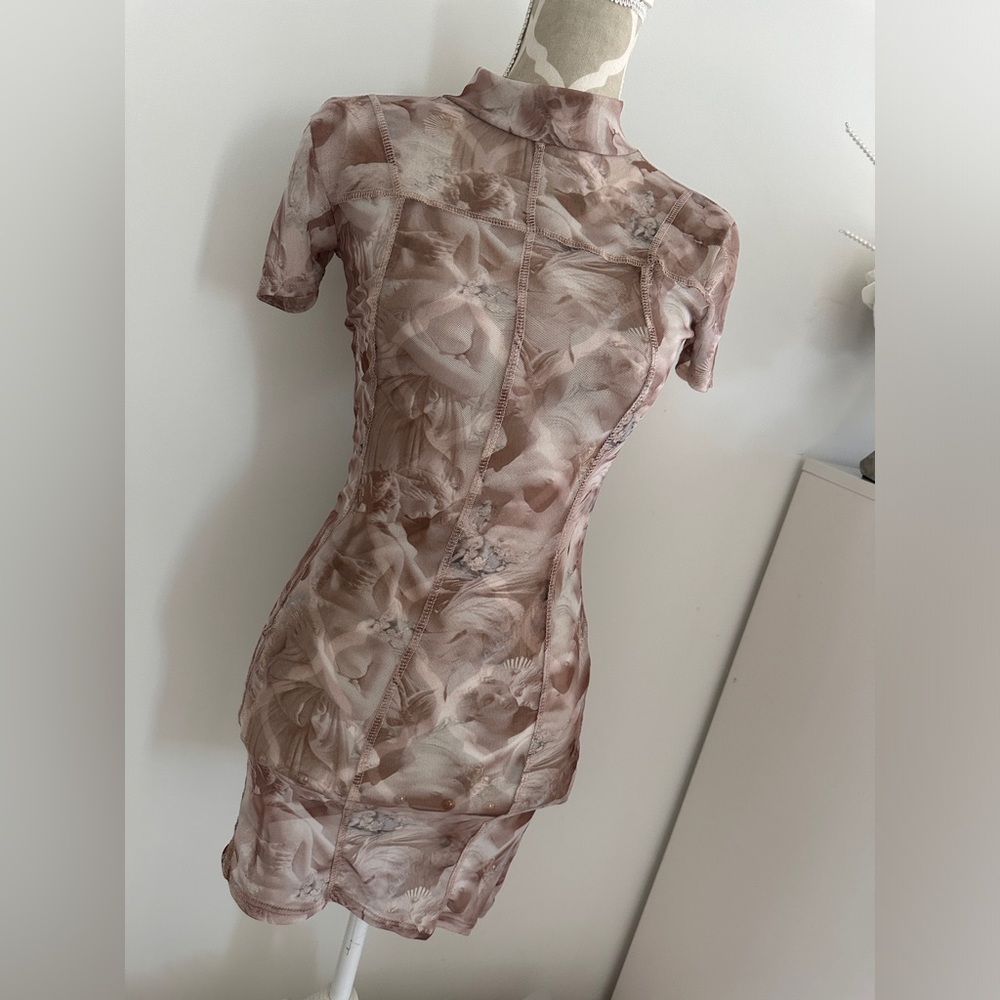 Cutest renaissance print sheer dress